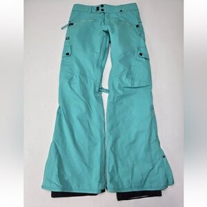 686 Ski Pants Green Infidry Authentic Mistress Insulated Cargo Pants Size XS